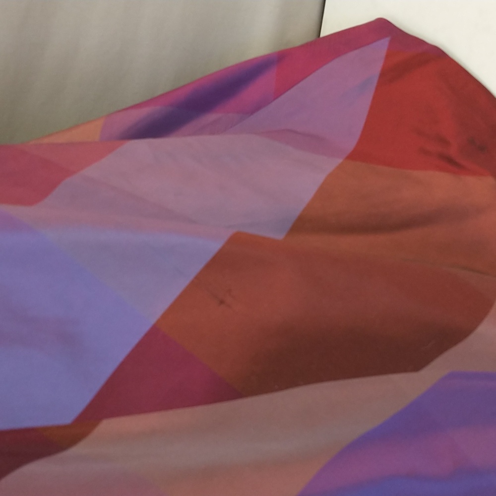 Silk Maxi Skirt Diagonal Stripe Colorful Pink Purple Copper 28Waist 39Hips 43Lng - Picture 4 of 13